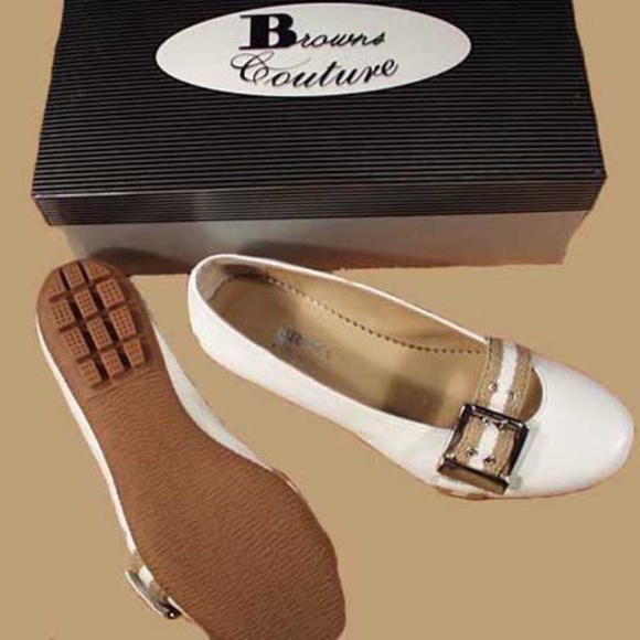 BROWNS COUTURE GUM FLATS, RUBBER SOLES, TAGS ON, Sz 7B, HEEL ½ inch, CALF LEATHE - Picture 7 of 9